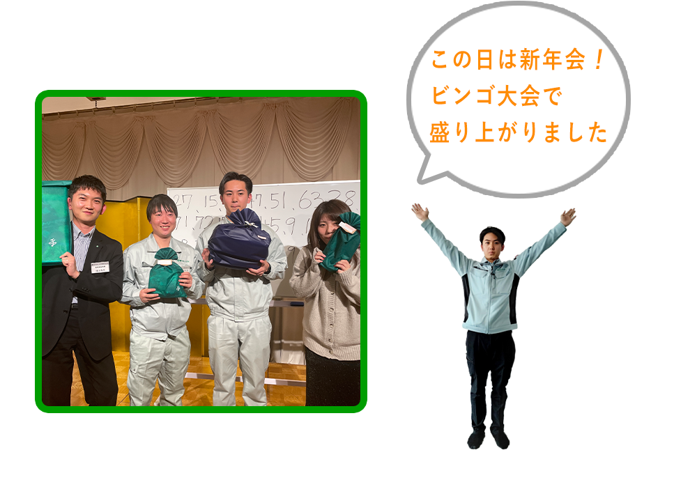 この日は新年会！ビンゴ大会で盛り上がりました