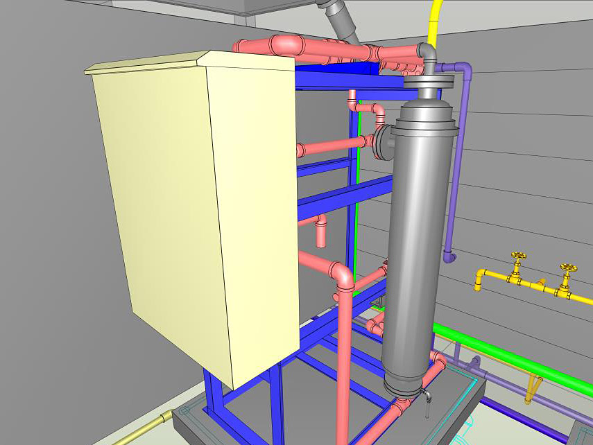 雫石プリンスホテル ゲレンデレストラン他給水　3DCAD による可視化設