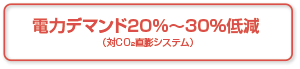 電力デマンド20％〜30％低減